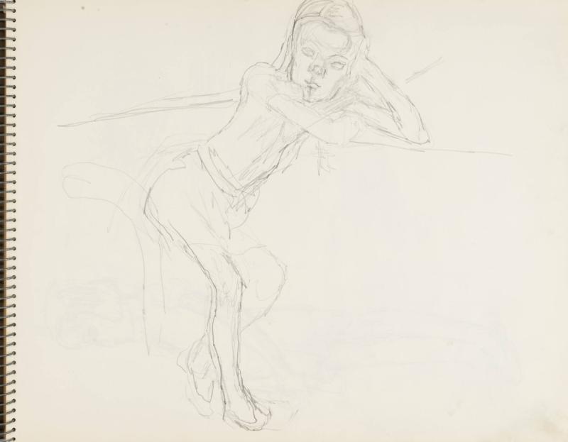 Skissblock nr 46, Gillberga, förstudier till "Fem syskon", Birgit