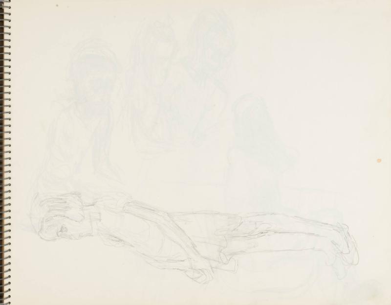 Skissblock nr 46, Gillberga, förstudier till "Fem syskon", Birgit