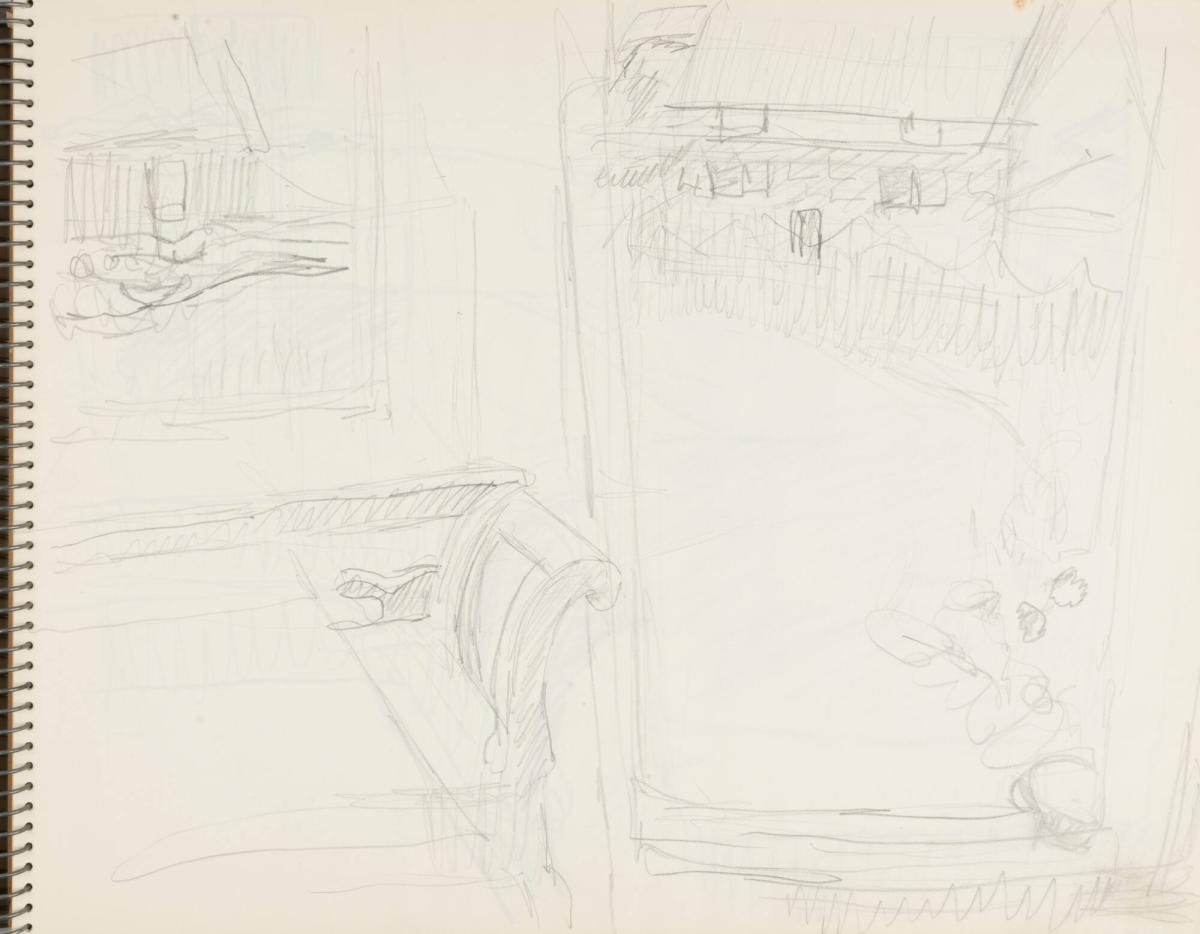 Skissblock nr 46, Gillberga, förstudier till "Fem syskon", Birgit