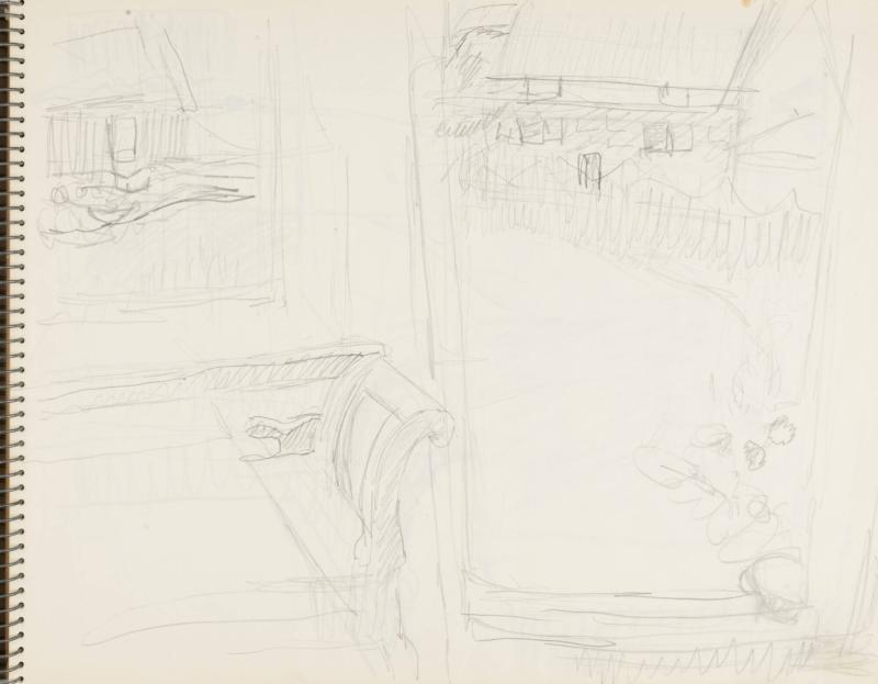 Skissblock nr 46, Gillberga, förstudier till "Fem syskon", Birgit