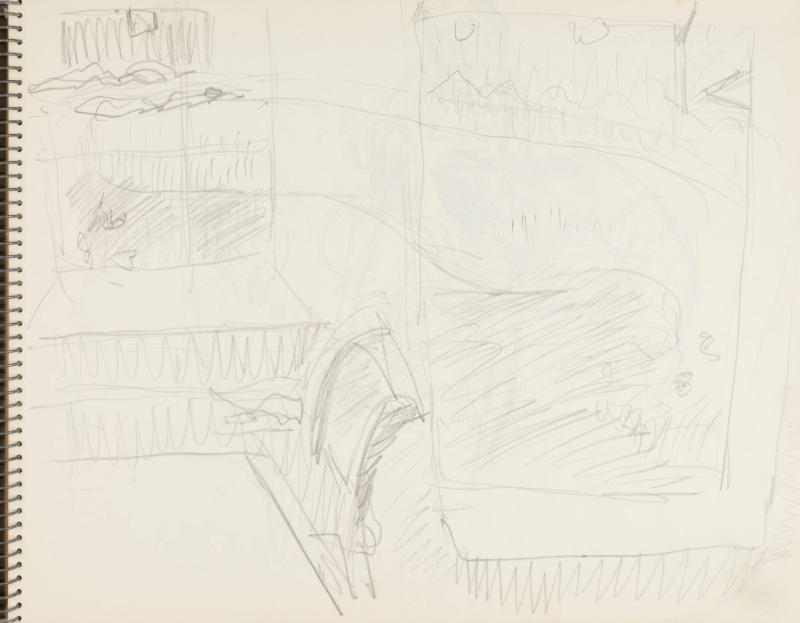 Skissblock nr 46, Gillberga, förstudier till "Fem syskon", Birgit