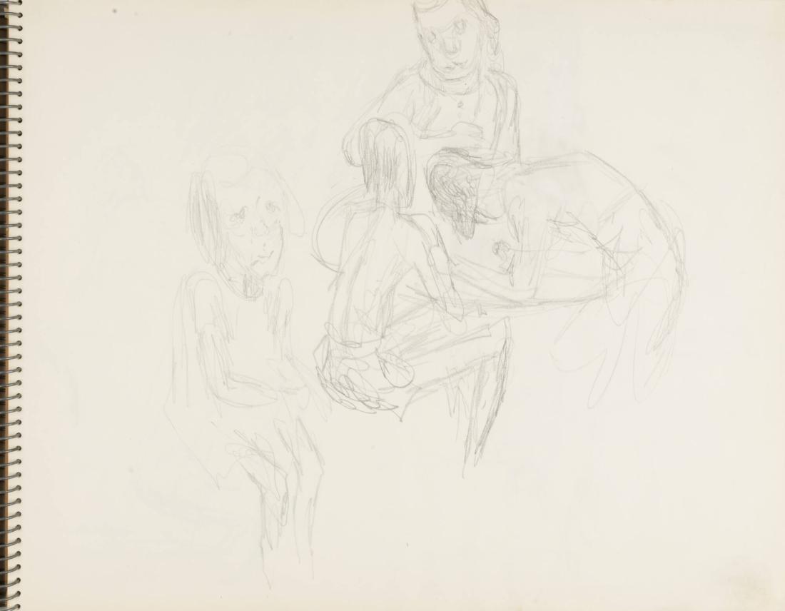 Skissblock nr 46, Gillberga, förstudier till "Fem syskon", Birgit