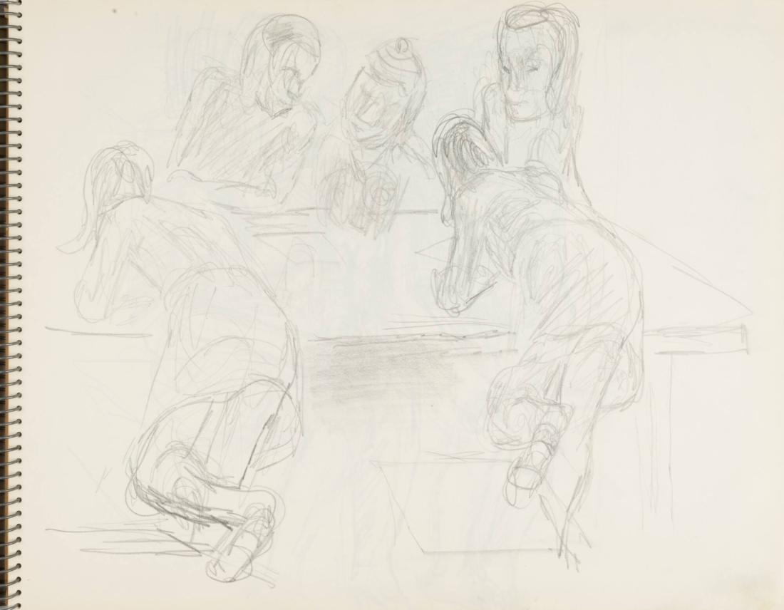 Skissblock nr 46, Gillberga, förstudier till "Fem syskon", Birgit