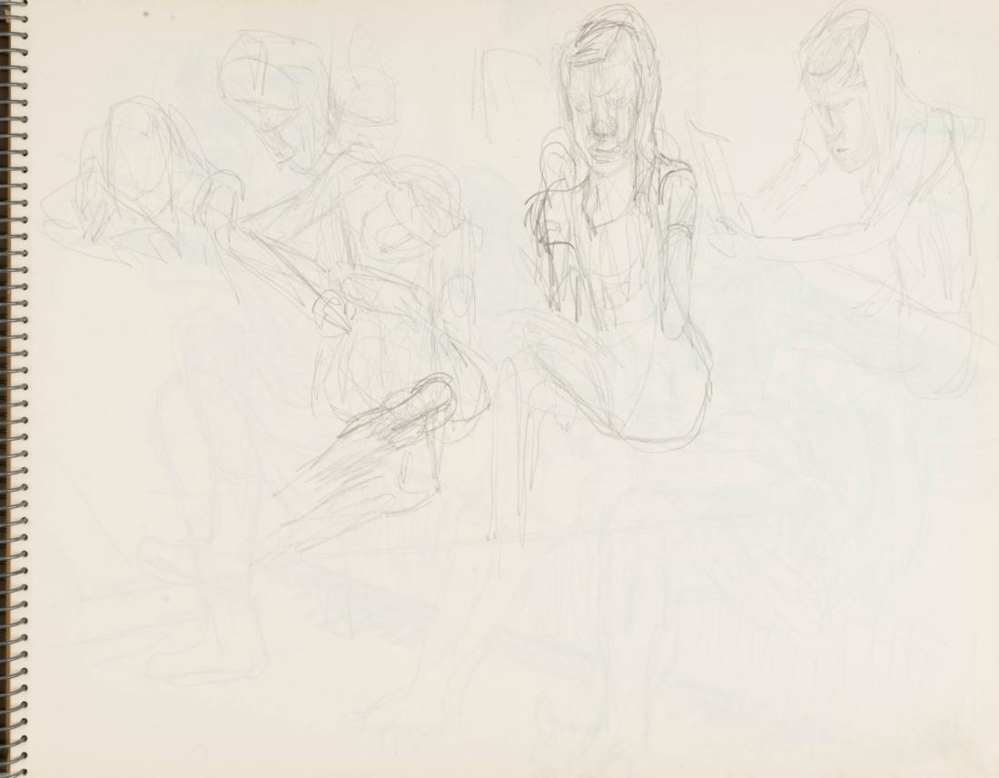 Skissblock nr 46, Gillberga, förstudier till "Fem syskon", Birgit