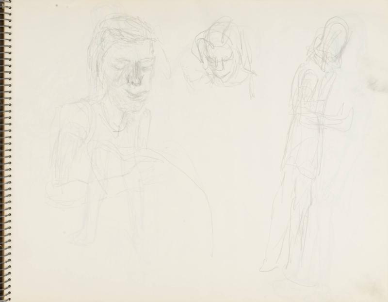 Skissblock nr 46, Gillberga, förstudier till "Fem syskon", Birgit