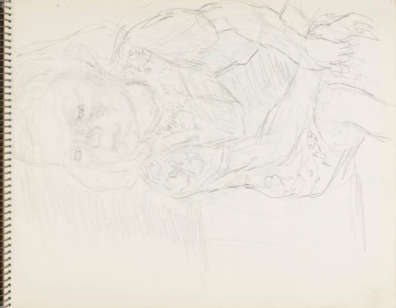 Skissblock nr 46, Gillberga, förstudier till "Fem syskon", Birgit