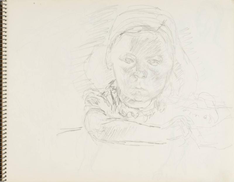 Skissblock nr 46, Gillberga, förstudier till "Fem syskon", Birgit