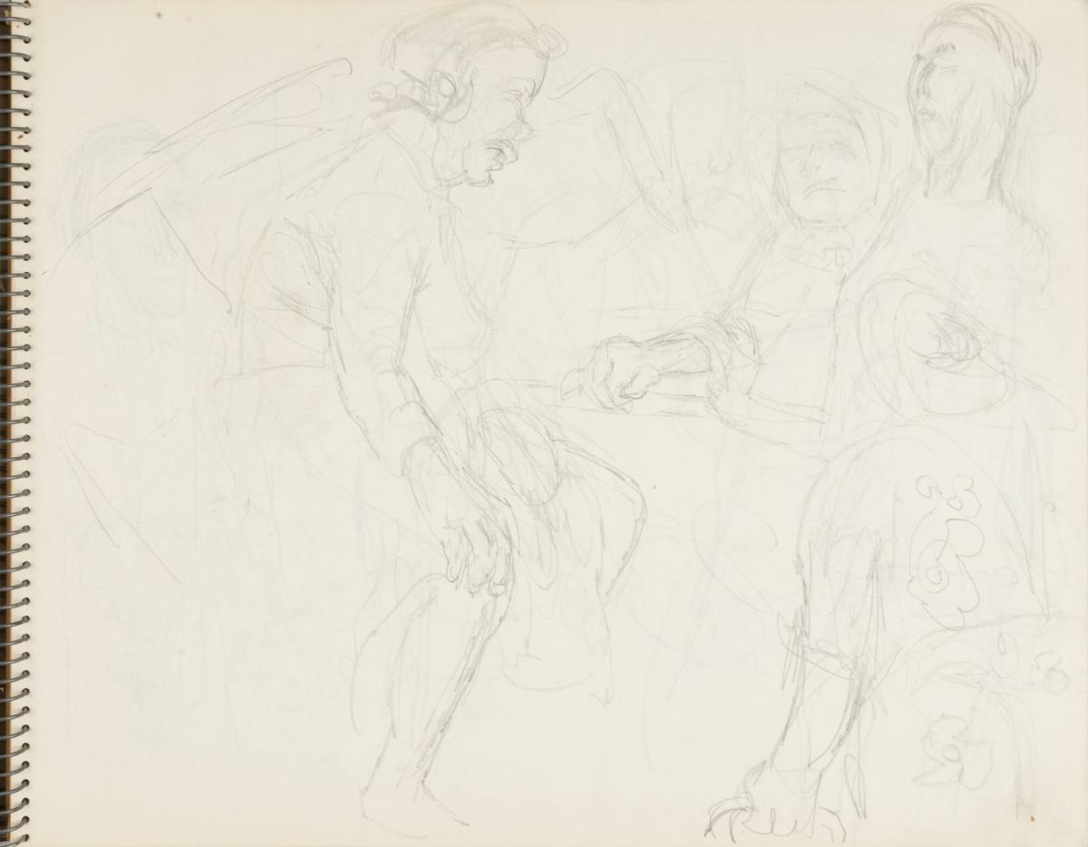 Skissblock nr 46, Gillberga, förstudier till "Fem syskon", Birgit