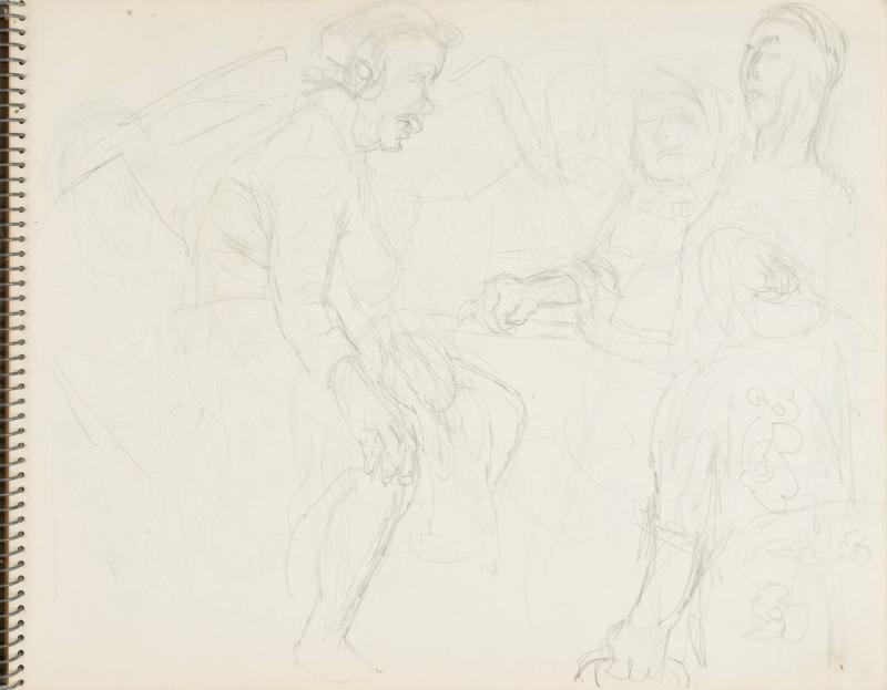 Skissblock nr 46, Gillberga, förstudier till "Fem syskon", Birgit