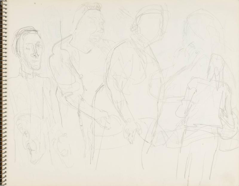 Skissblock nr 46, Gillberga, förstudier till "Fem syskon", Birgit