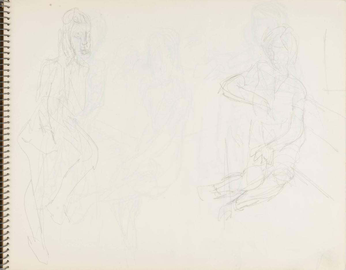 Skissblock nr 46, Gillberga, förstudier till "Fem syskon", Birgit