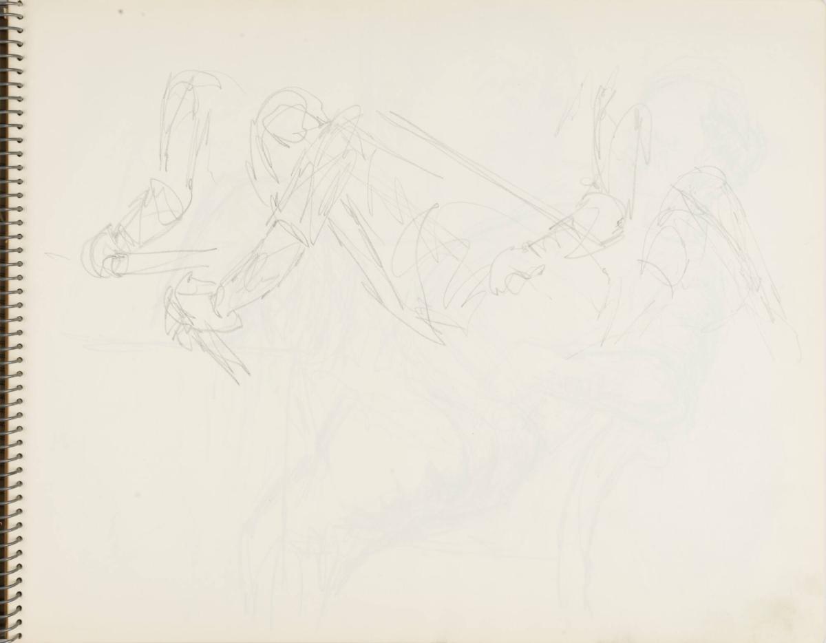 Skissblock nr 46, Gillberga, förstudier till "Fem syskon", Birgit