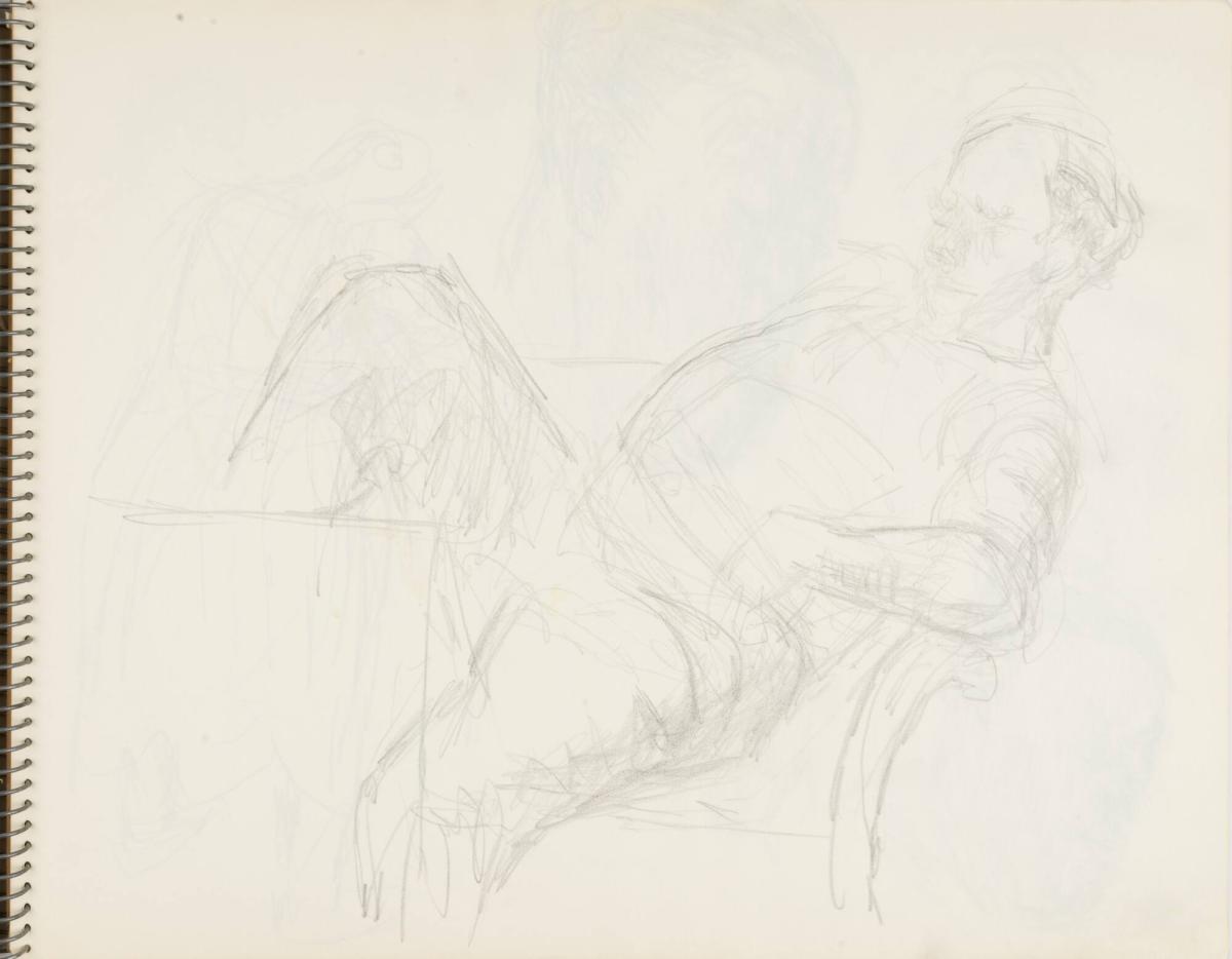 Skissblock nr 46, Gillberga, förstudier till "Fem syskon", Birgit