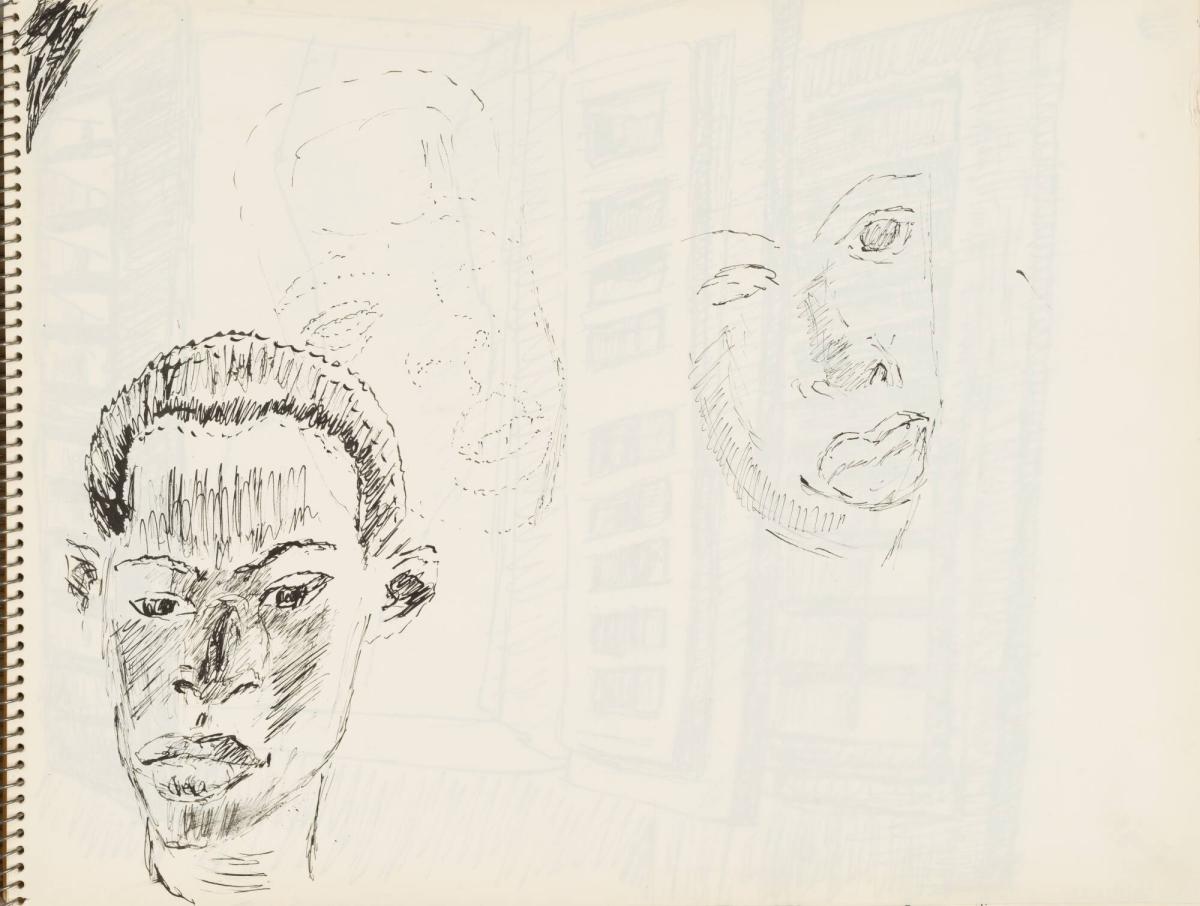 Skissblock nr 92, New York, Martinique, Amboise, fem syskon