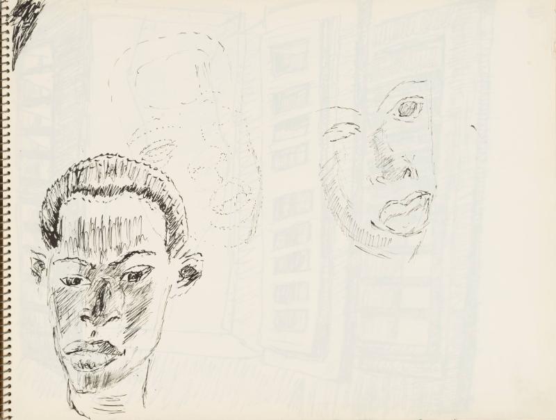 Skissblock nr 92, New York, Martinique, Amboise, fem syskon