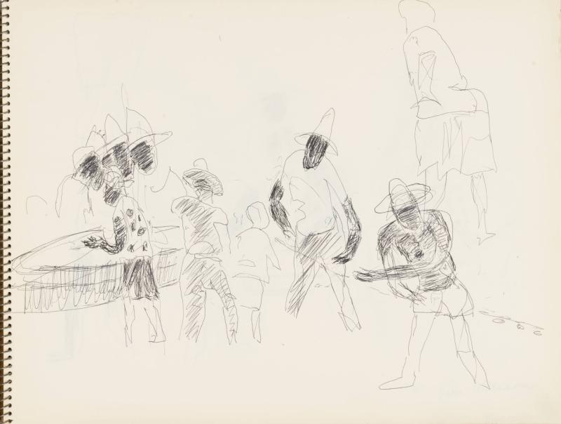 Skissblock nr 92, New York, Martinique, Amboise, fem syskon