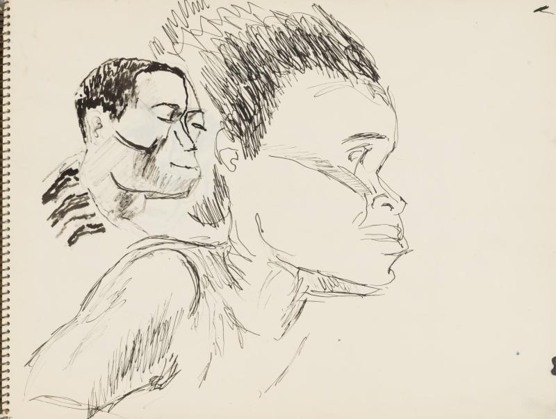 Skissblock nr 92, New York, Martinique, Amboise, fem syskon