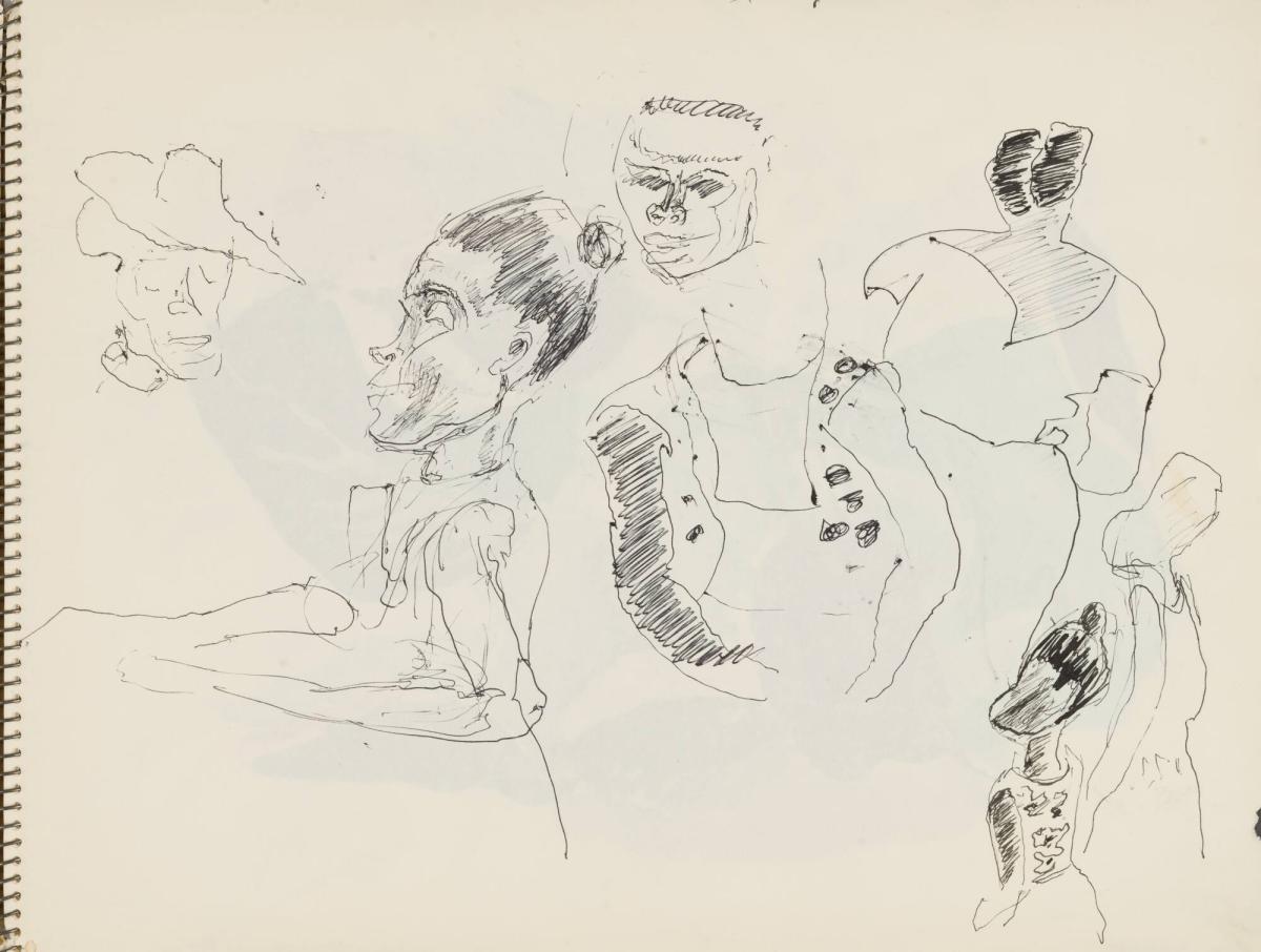 Skissblock nr 92, New York, Martinique, Amboise, fem syskon