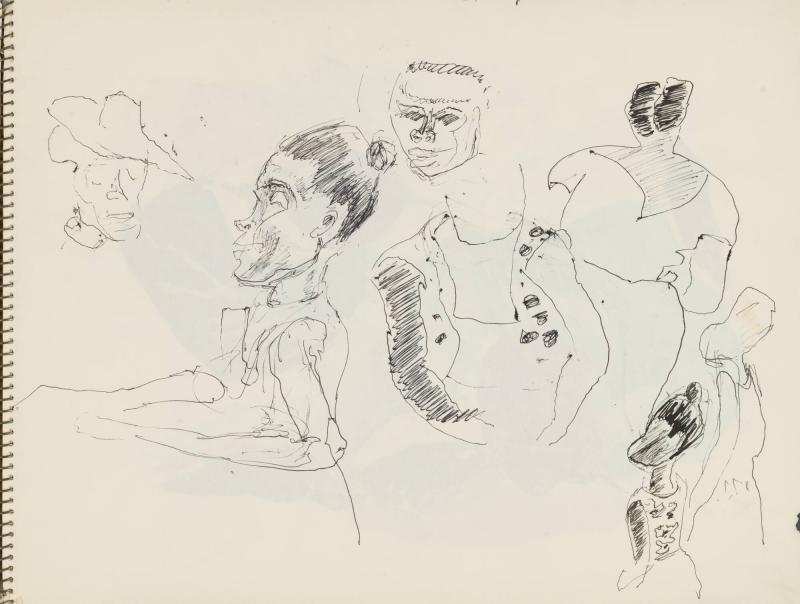 Skissblock nr 92, New York, Martinique, Amboise, fem syskon