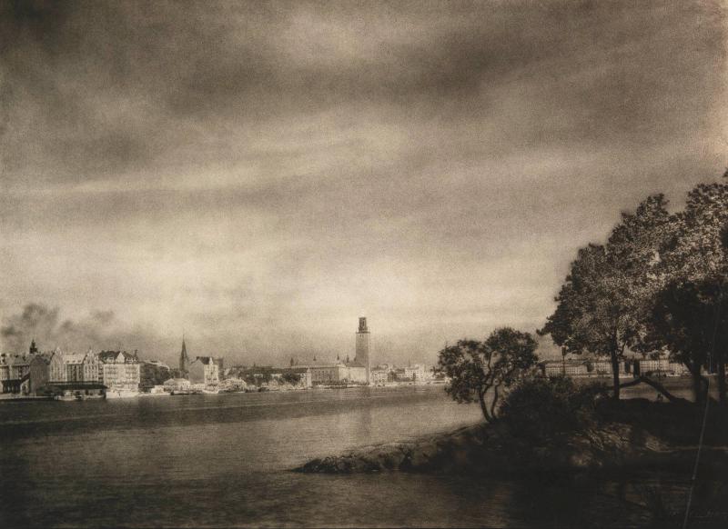 Riddarfjärden mot Stadshuset och Kungsholmen, Stockholm
