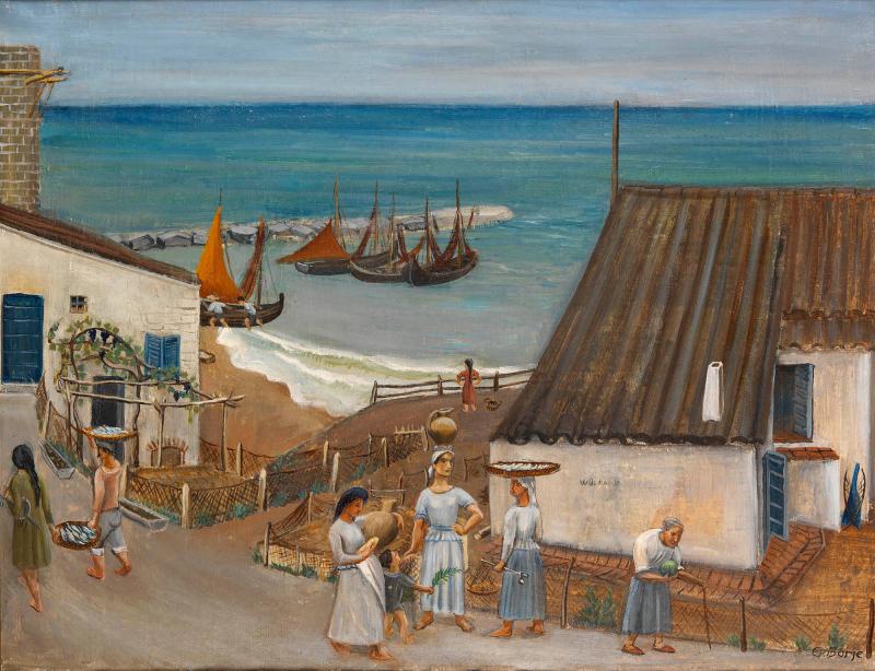 Hamnen i Numana (Italiensk hamnbild)
