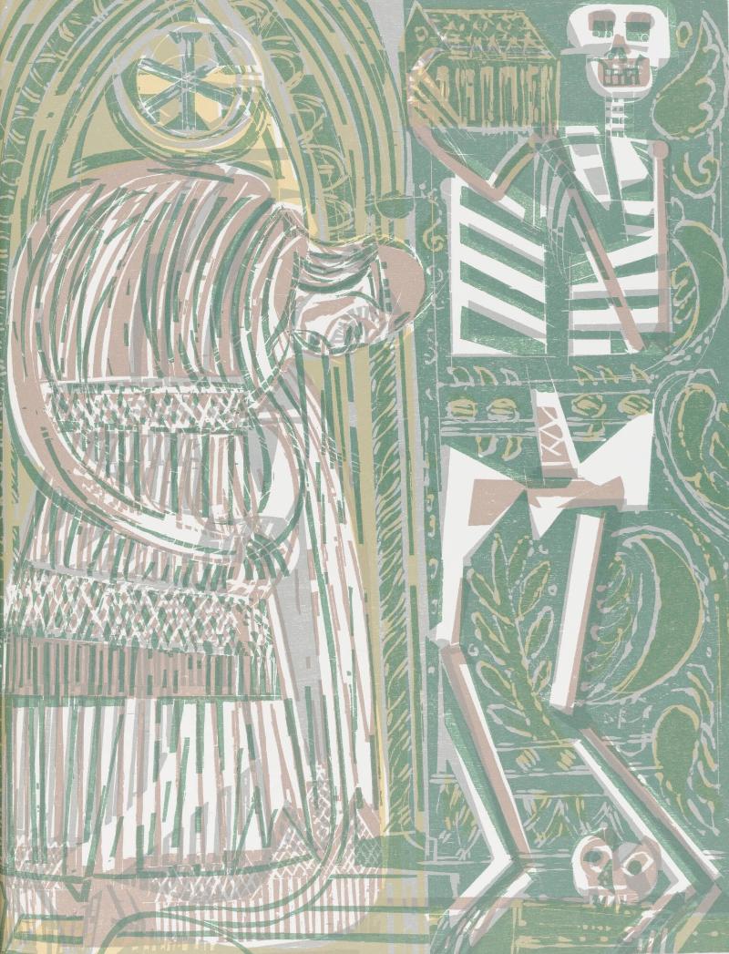 Totentanz von Basel mit den Dialogen mittelalterlichen Wandbildes