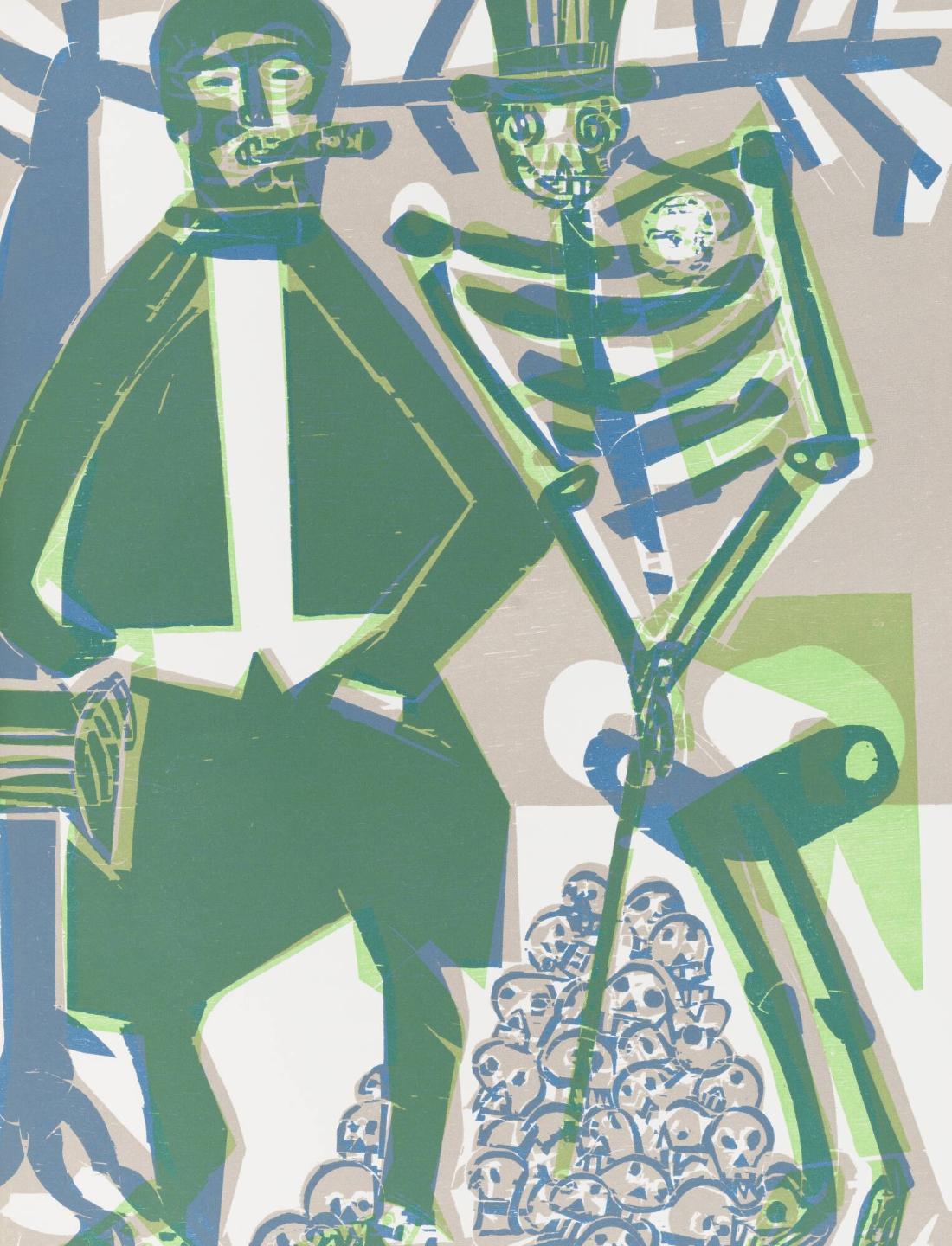 Totentanz von Basel mit den Dialogen mittelalterlichen Wandbildes