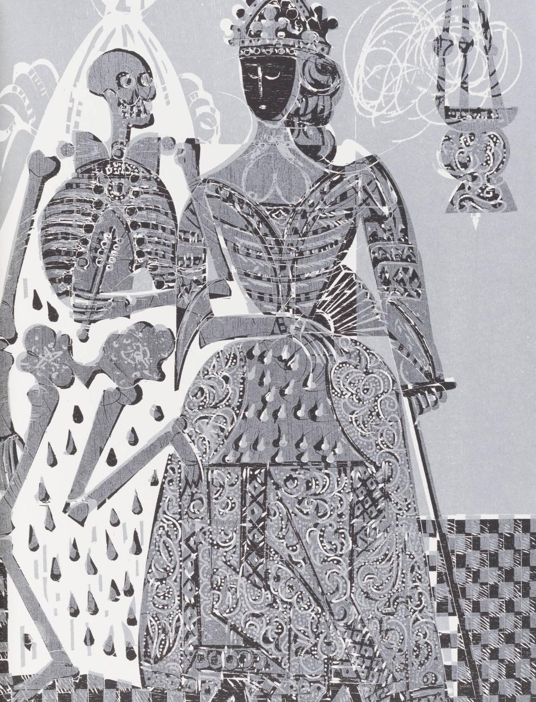 Totentanz von Basel mit den Dialogen mittelalterlichen Wandbildes