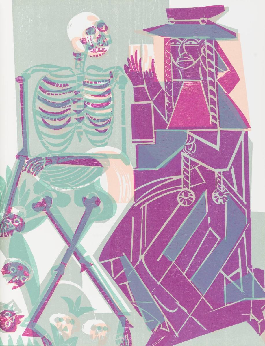 Totentanz von Basel mit den Dialogen mittelalterlichen Wandbildes