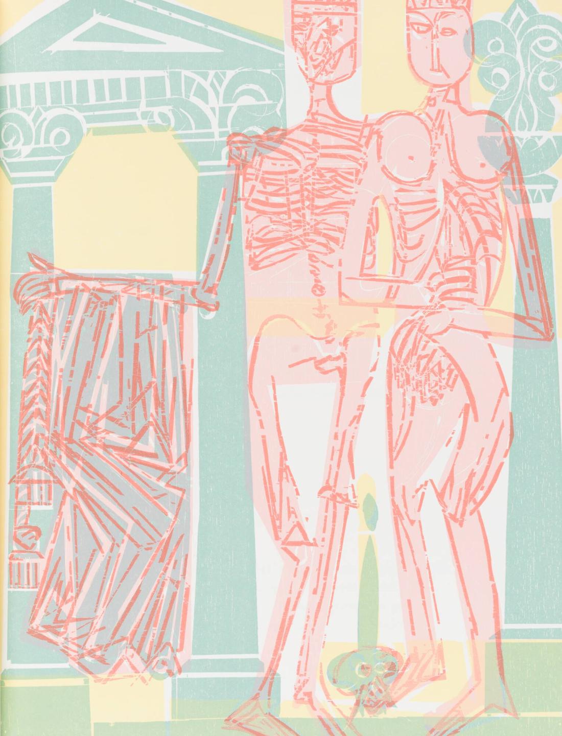 Totentanz von Basel mit den Dialogen mittelalterlichen Wandbildes