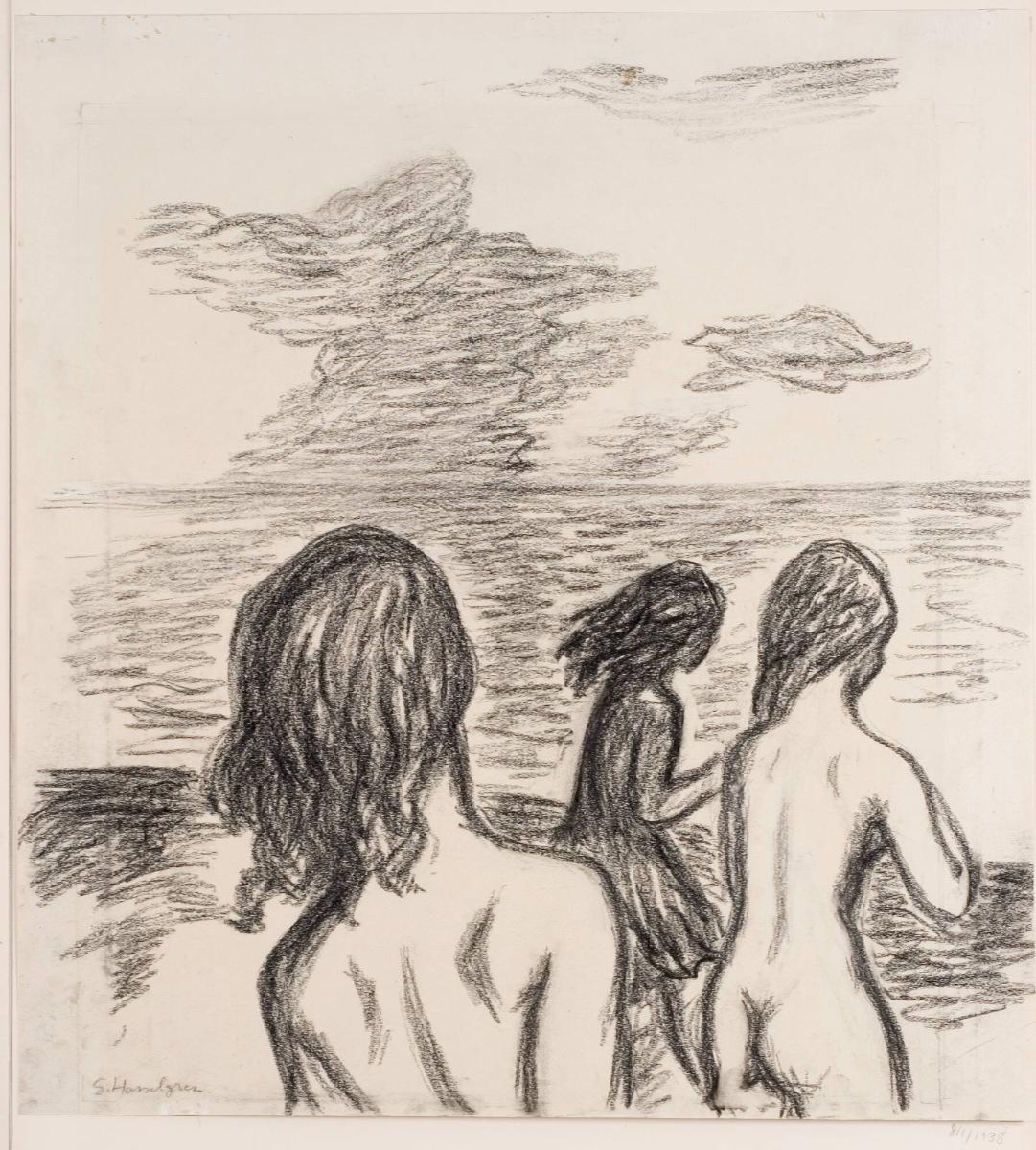 Flickor vid stranden