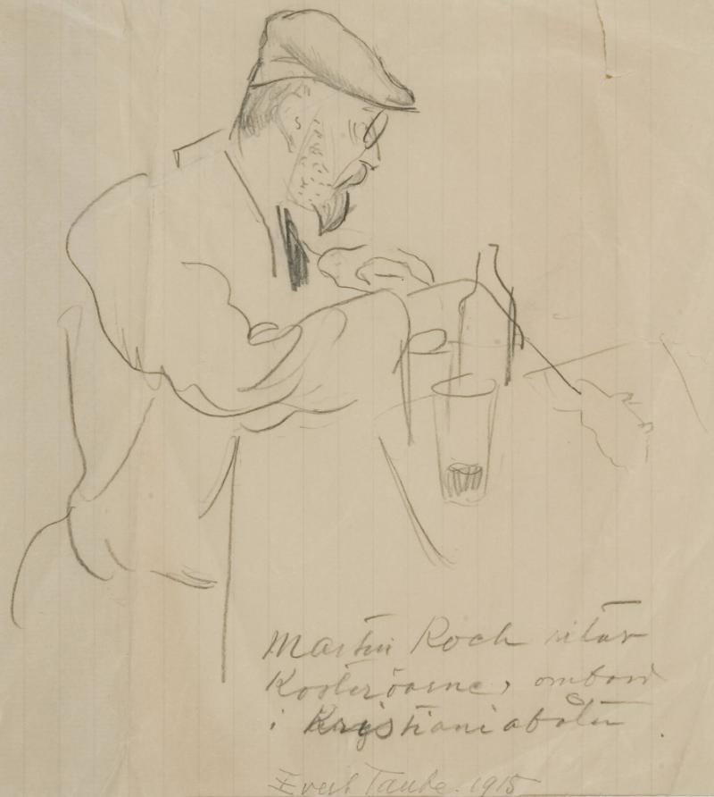 Martin Koch ritar Kosteröarne, ombord i Kristianiabåten