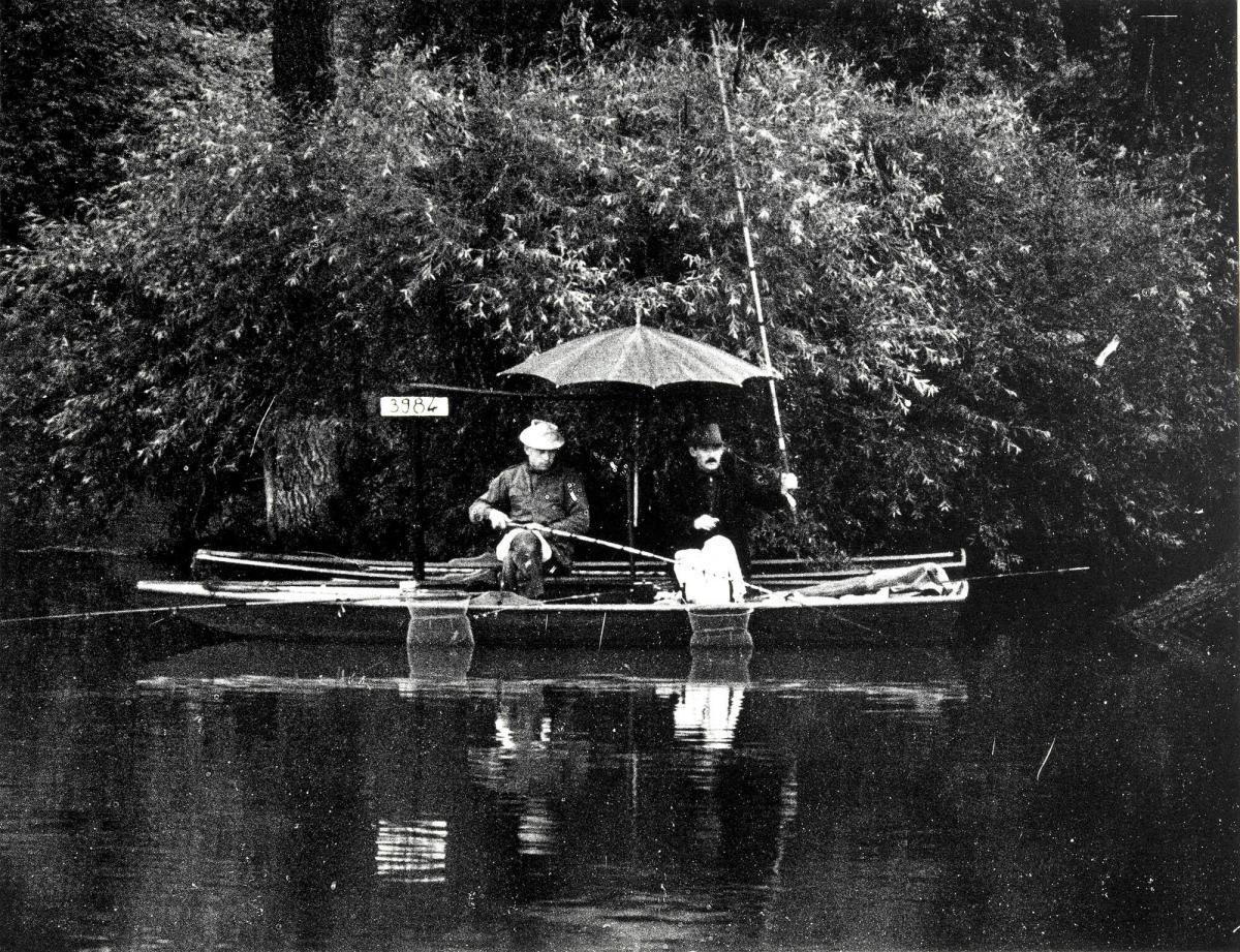 Two Men Fishing from a Boat (The Seine)