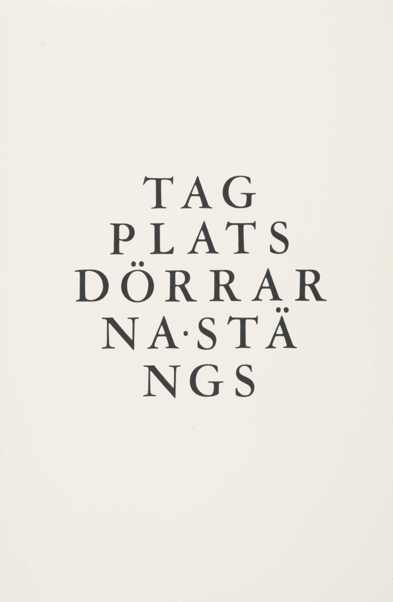Tag plats, dörrarna stängs. Modell för T-banestation