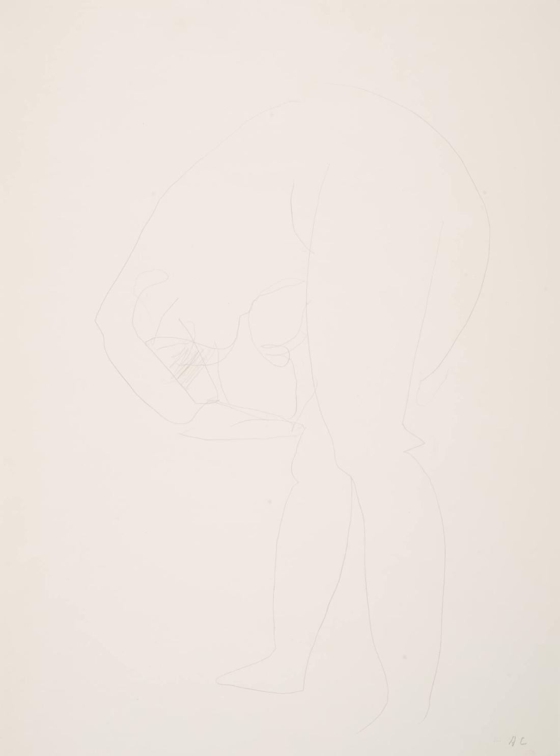 Böjd modell från ryggsidan