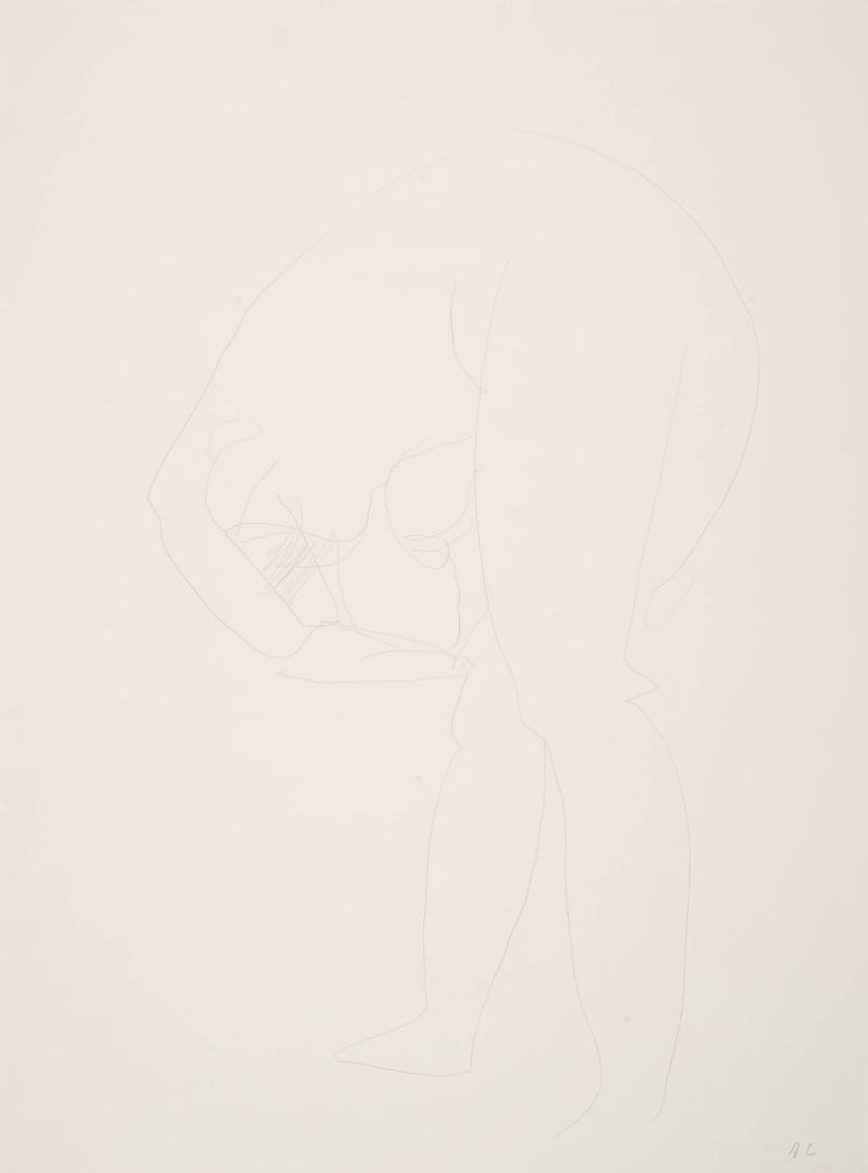 Böjd modell från ryggsidan