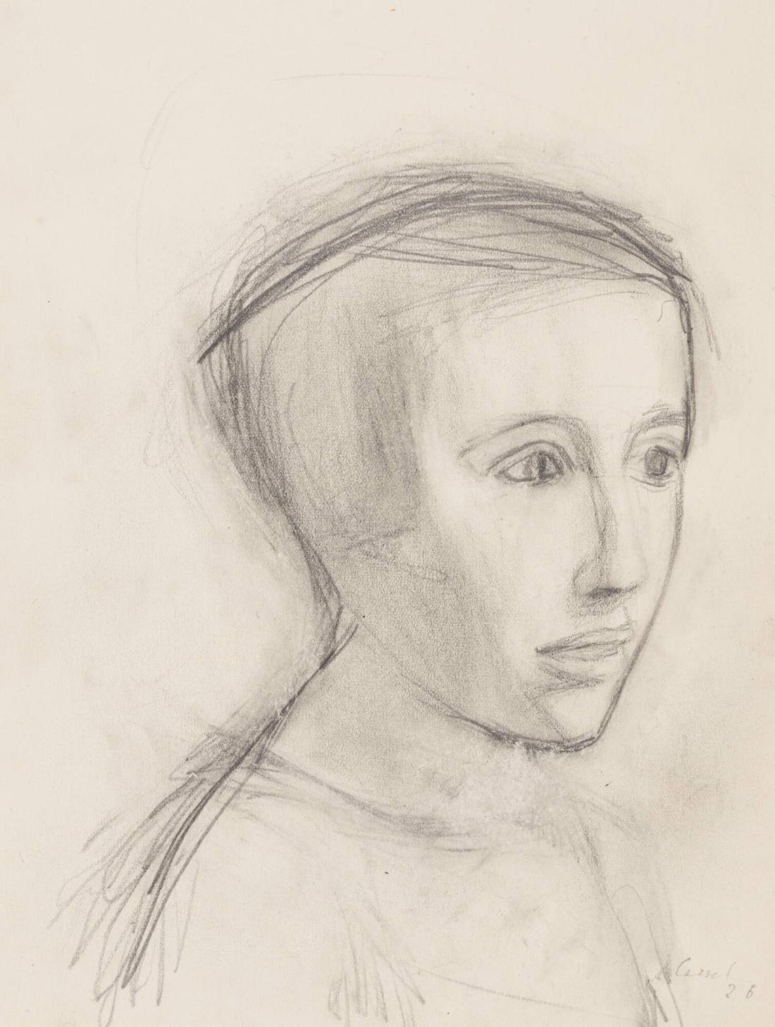 Flickporträtt, studie