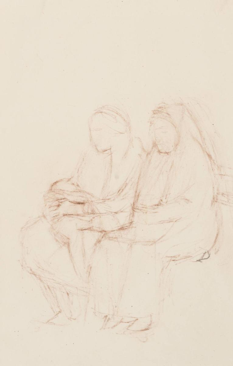 Två sittande kvinnor