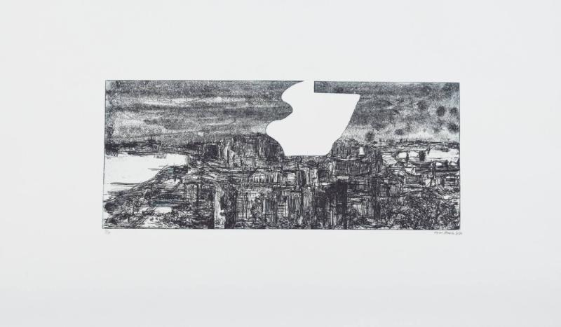 Komposition med stad