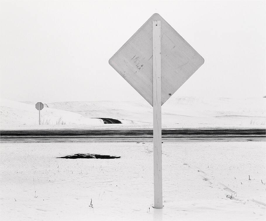 Highway 14. East of Biggar, Saskatchewan/Canada. April 6, 1975