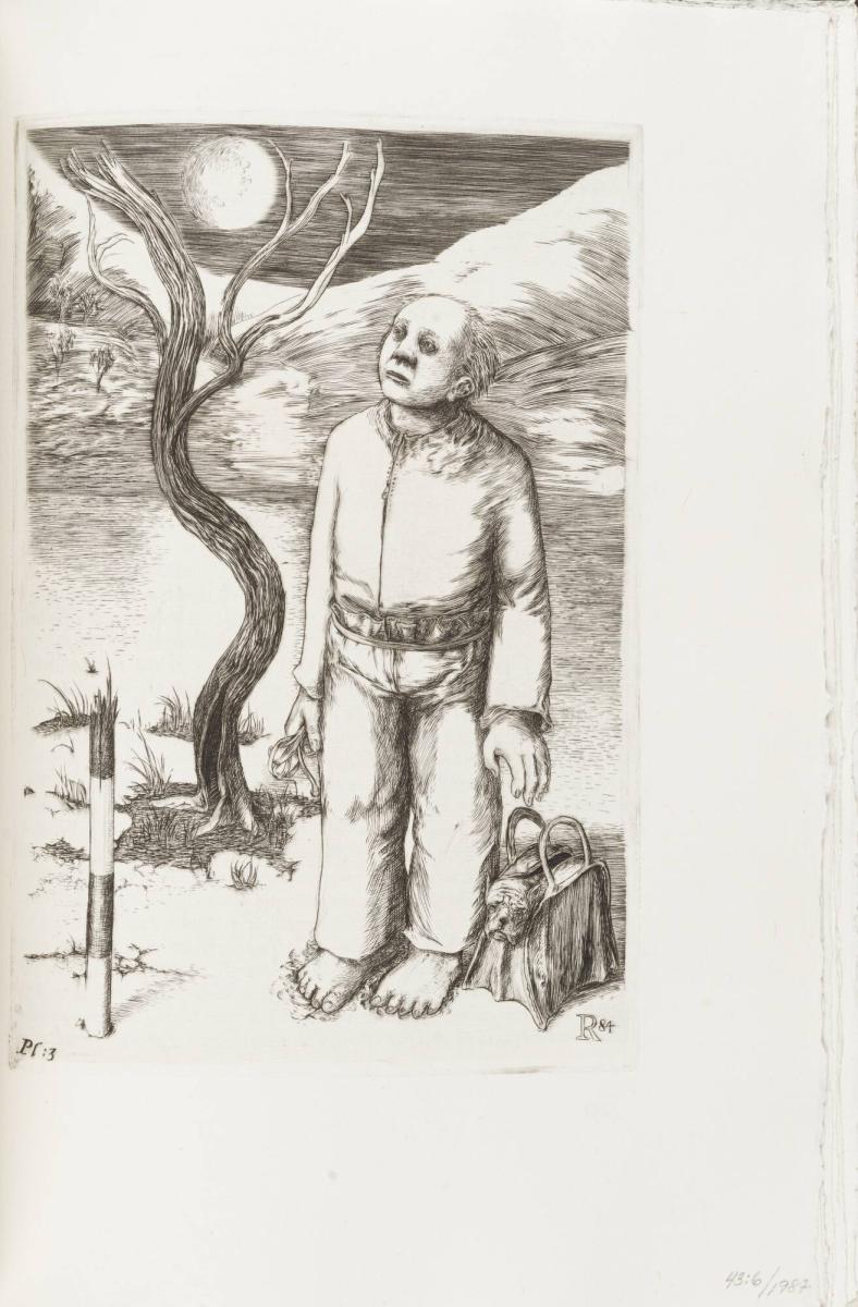 Figur med bara fötter i snön. Libro des Horas de Santo Domingo de Silos