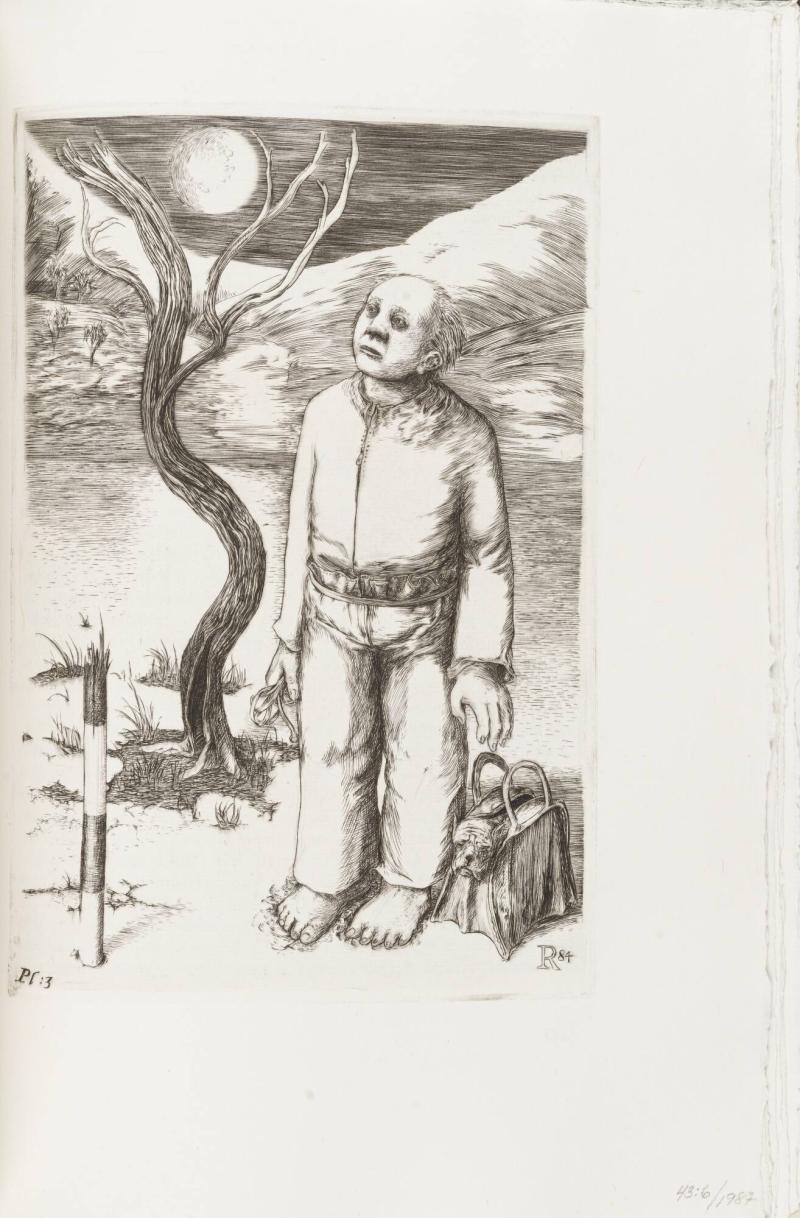 Figur med bara fötter i snön. Libro des Horas de Santo Domingo de Silos
