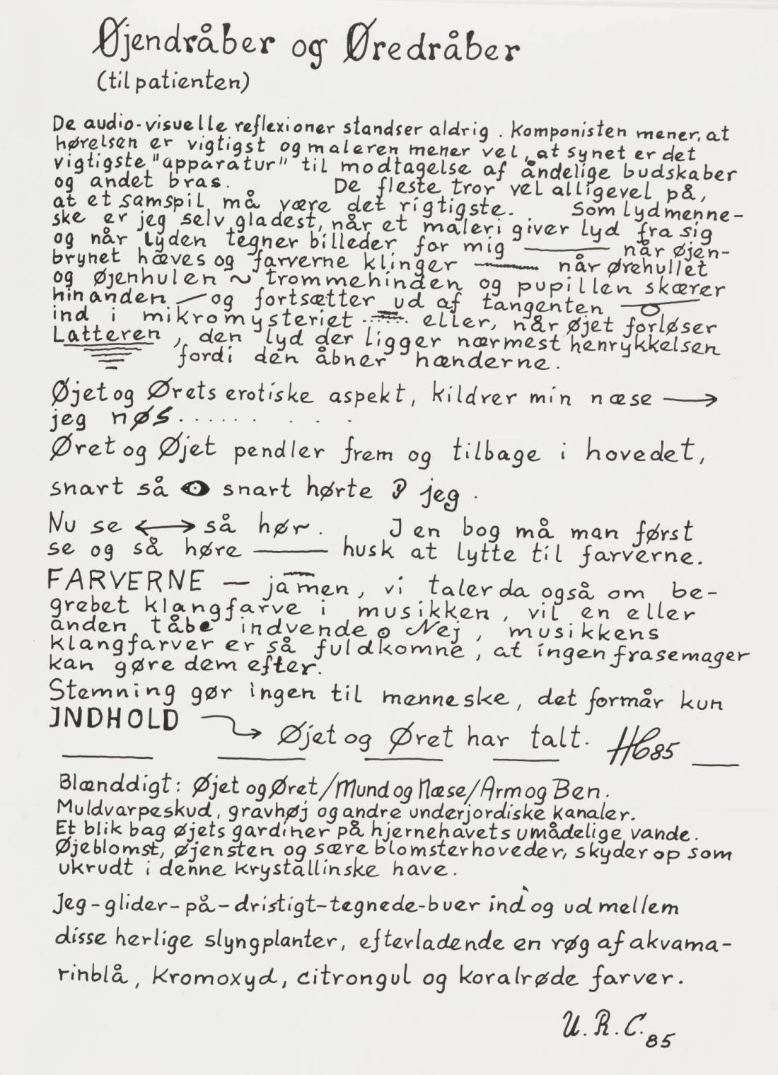 Uden titel. Fra bogen Øjet og Øret