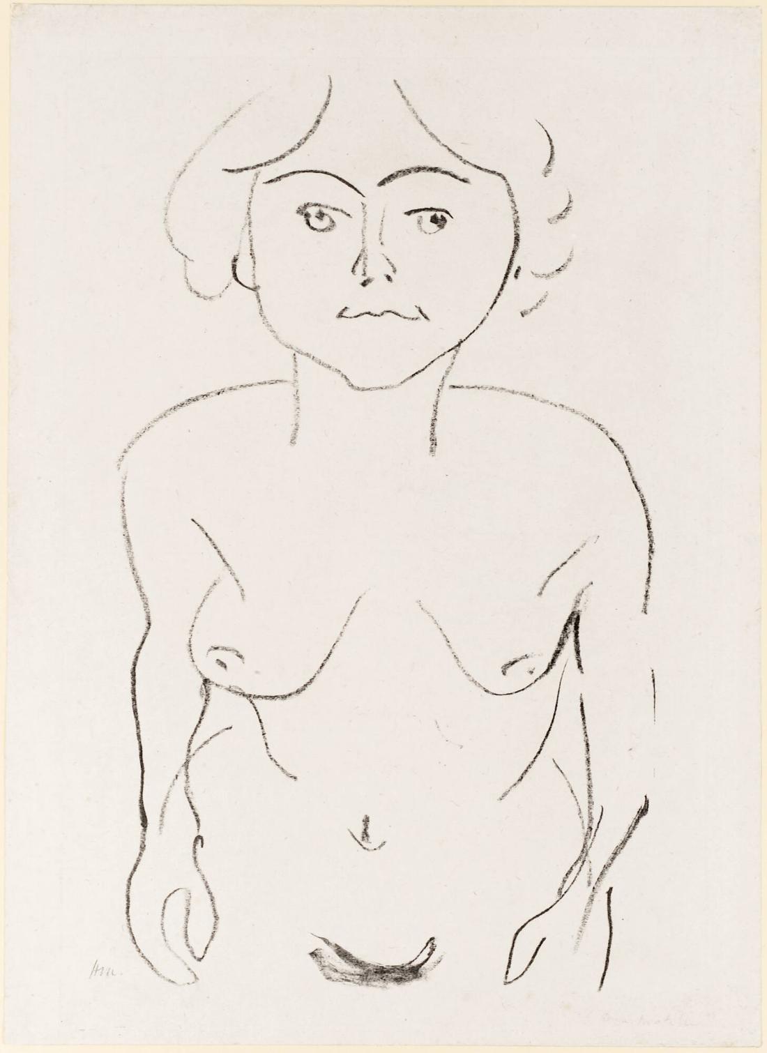 Nu de face, vue plongeante