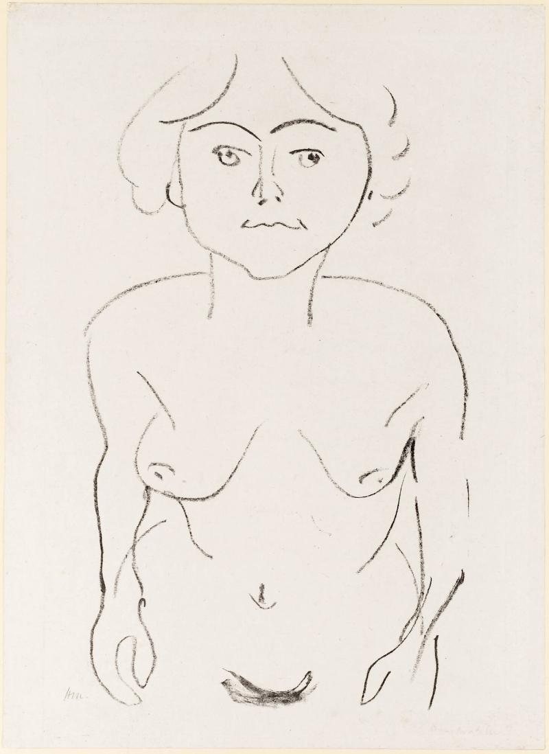 Nu de face, vue plongeante