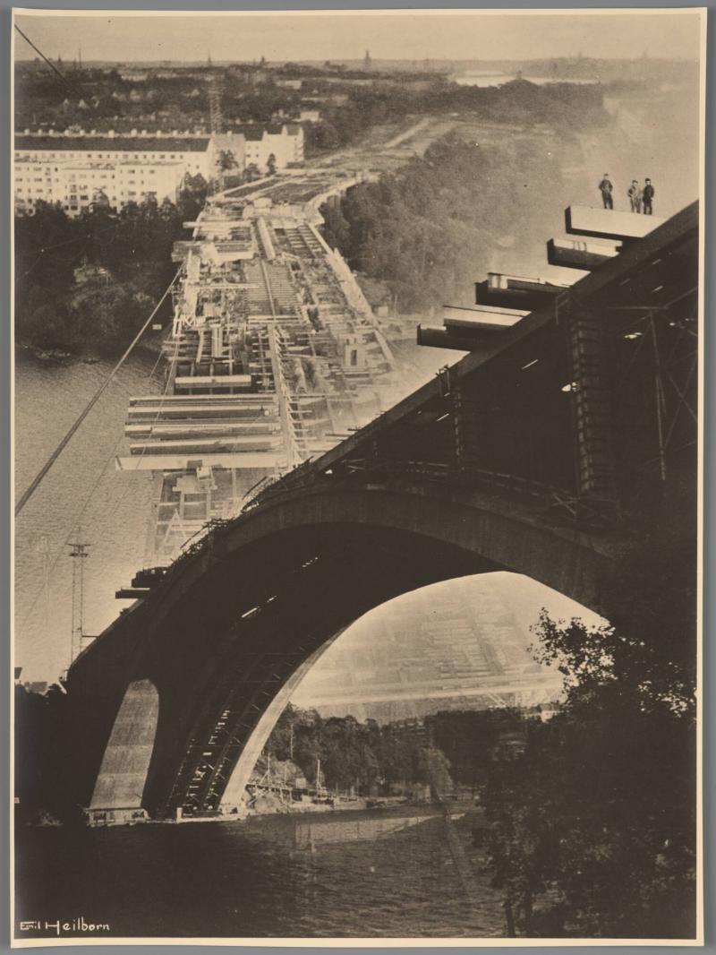 Tranebergsbron under byggnad