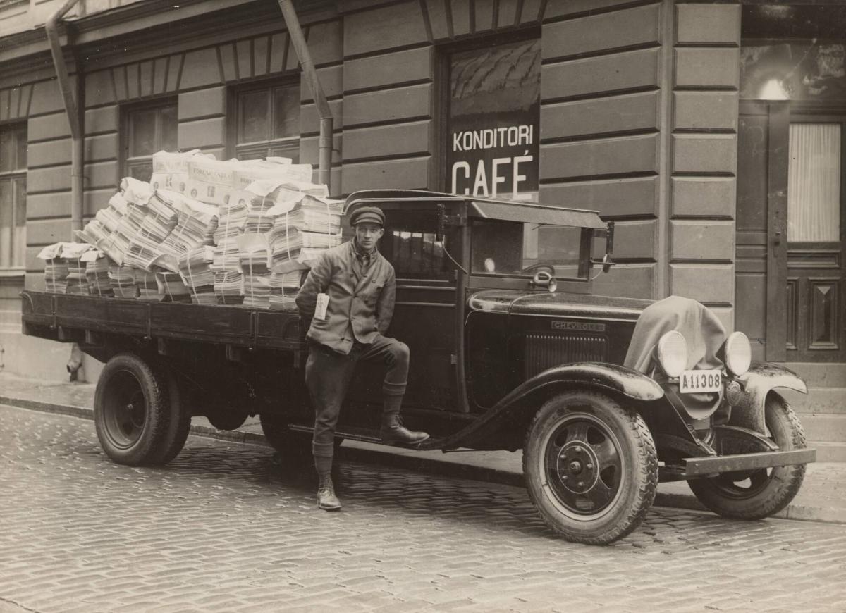 Lastbil för distribution av Föreningsbladet