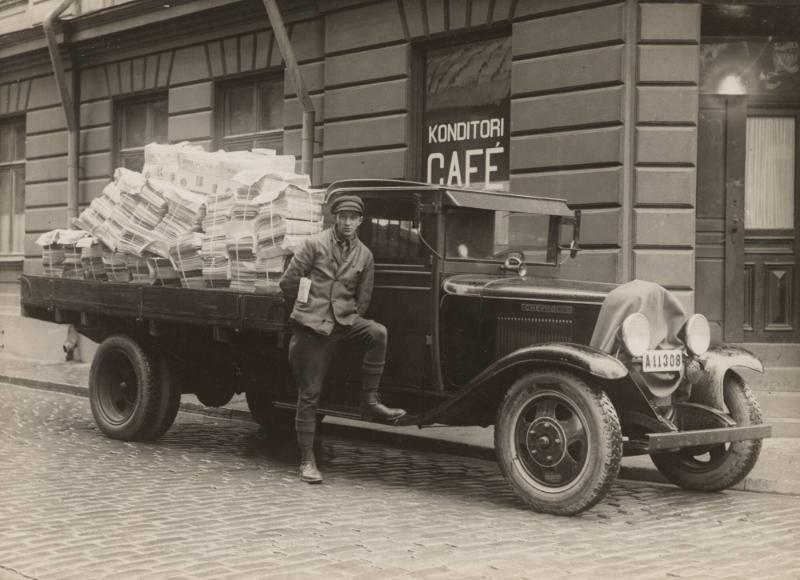 Lastbil för distribution av Föreningsbladet