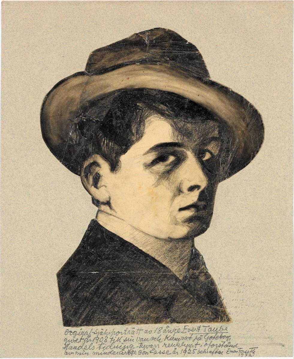 Självporträtt i hatt vid 18 års ålder