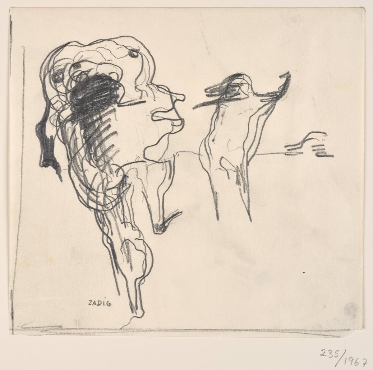 Flykten. 2 gestalter.